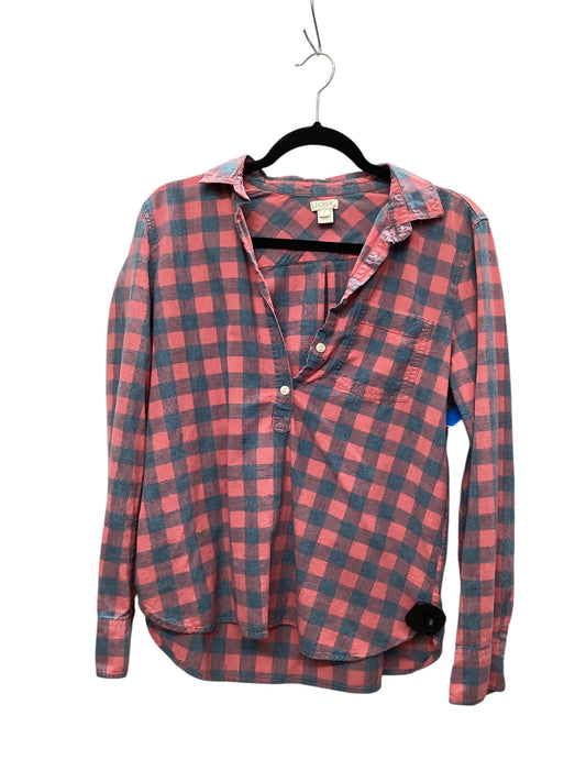 Top Long Sleeve Basic By J. Crew In Plaid Pattern, Size: S