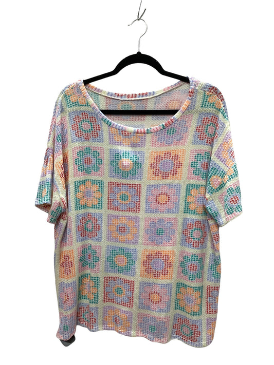 Multi-colored Top Short Sleeve Clothes Mentor, Size 1x