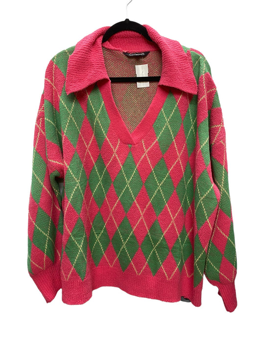 Sweater By Davi & Dani In Green & Pink, Size: 2x