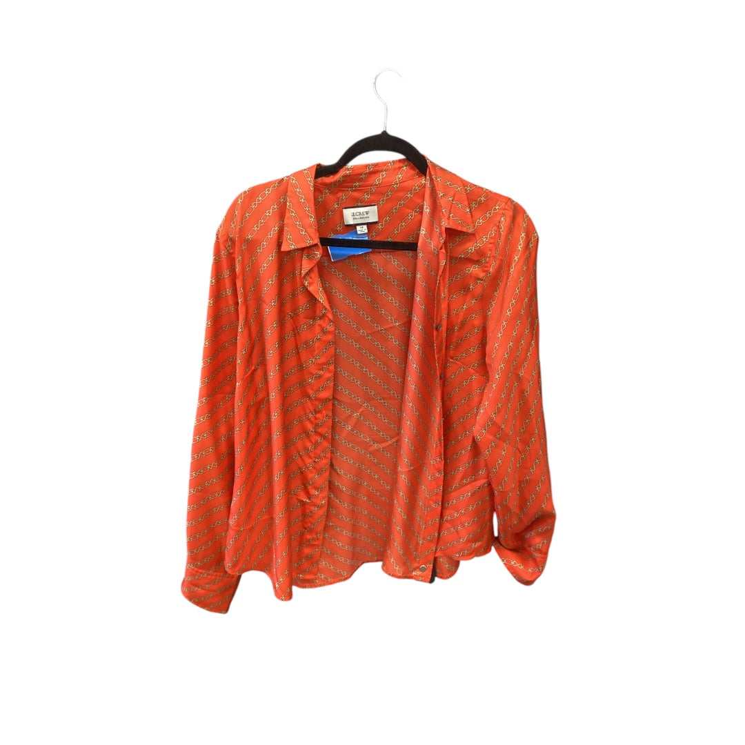 Top Long Sleeve By J. Crew In Orange, Size: 14