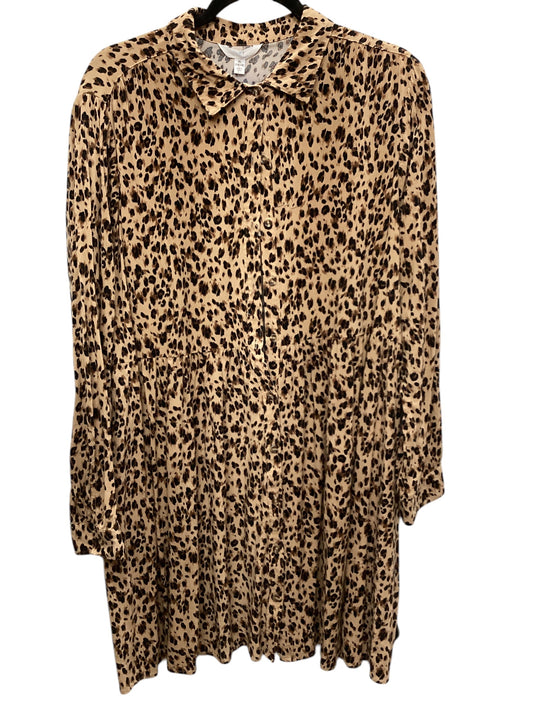 Dress Casual Short By Time And Tru In Animal Print, Size: Xl