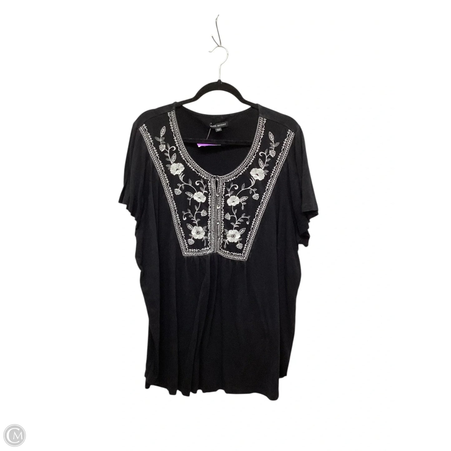 Top Short Sleeve By Lane Bryant In Black, Size: Xxl