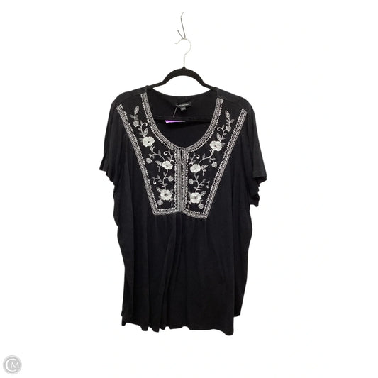 Top Short Sleeve By Lane Bryant In Black, Size: Xxl