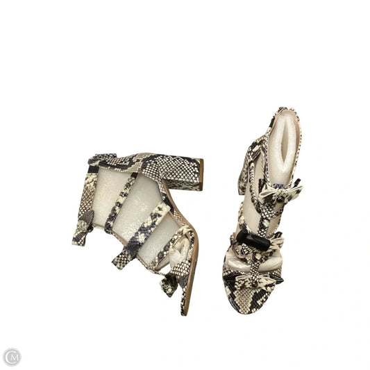 Sandals Heels Block By Nine West In Snakeskin Print, Size: 11