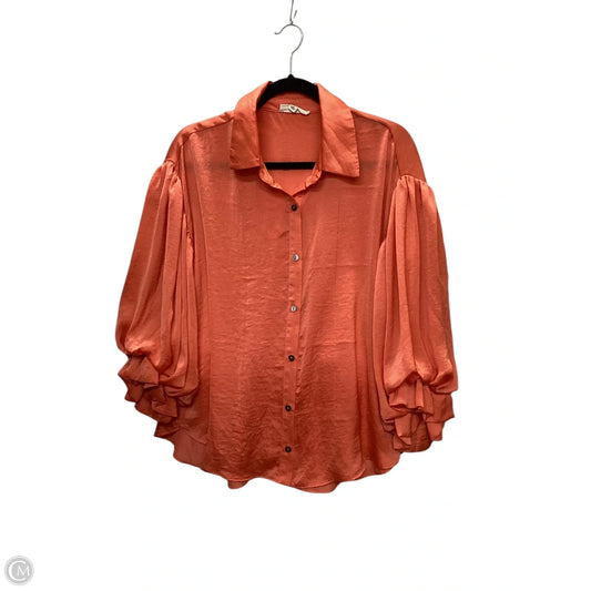 Blouse 3/4 Sleeve By Entro In Orange, Size: S