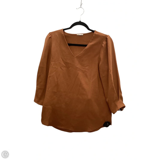 Blouse Long Sleeve By Jodifl In Brown, Size: S