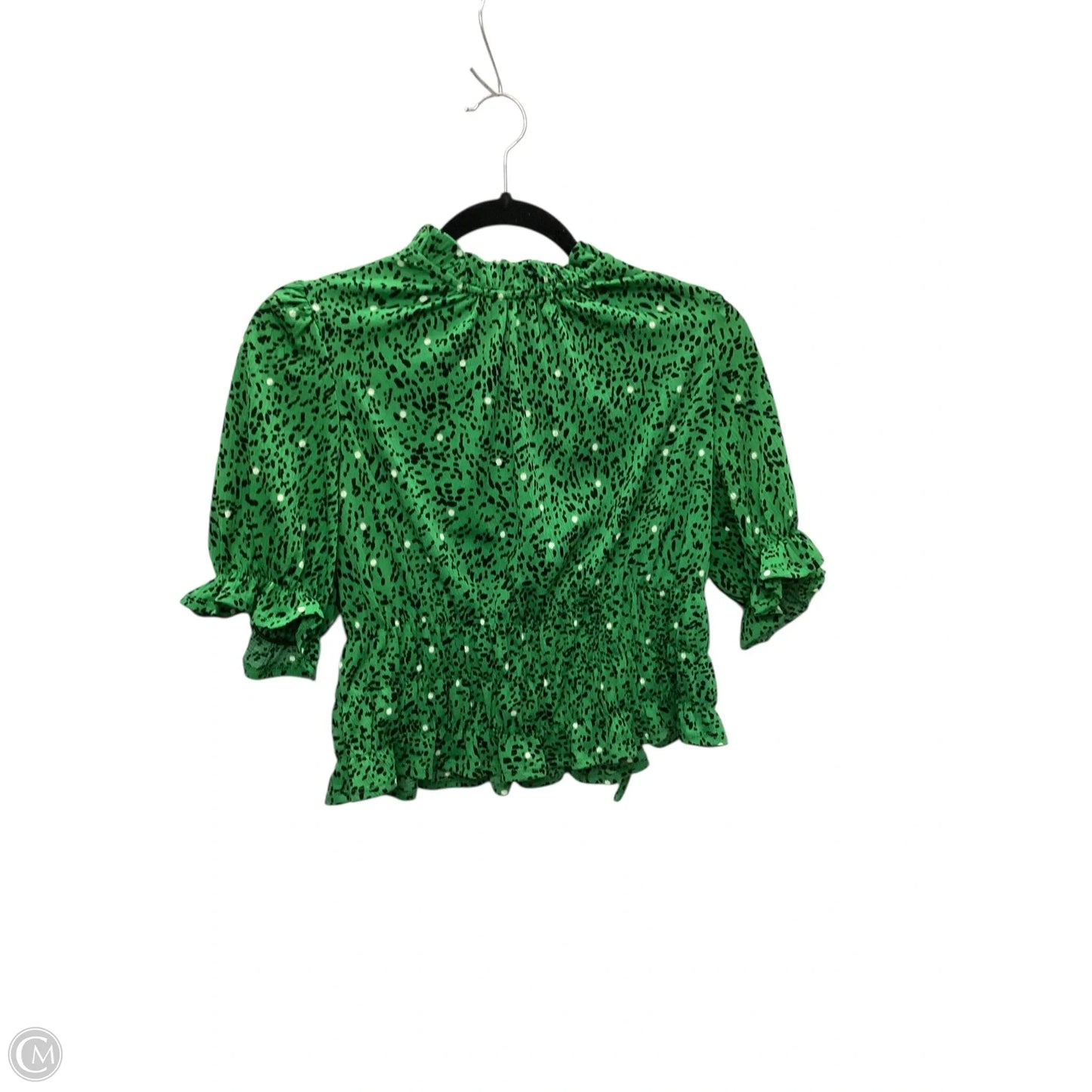 Blouse Short Sleeve By Who What Wear In Green, Size: S