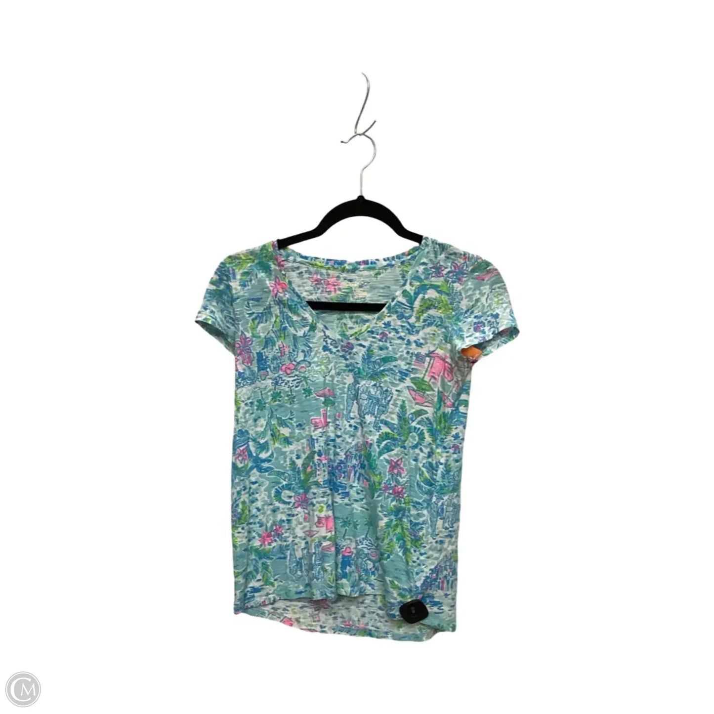 Top Short Sleeve Designer By Lilly Pulitzer In Blue, Size: Xxs