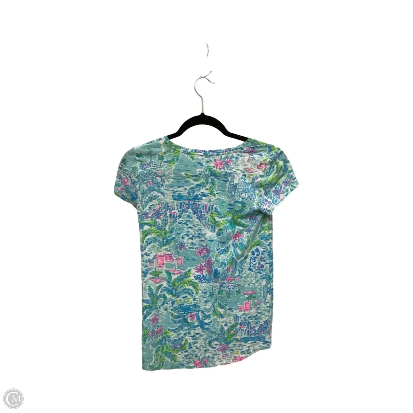 Top Short Sleeve Designer By Lilly Pulitzer In Blue, Size: Xxs