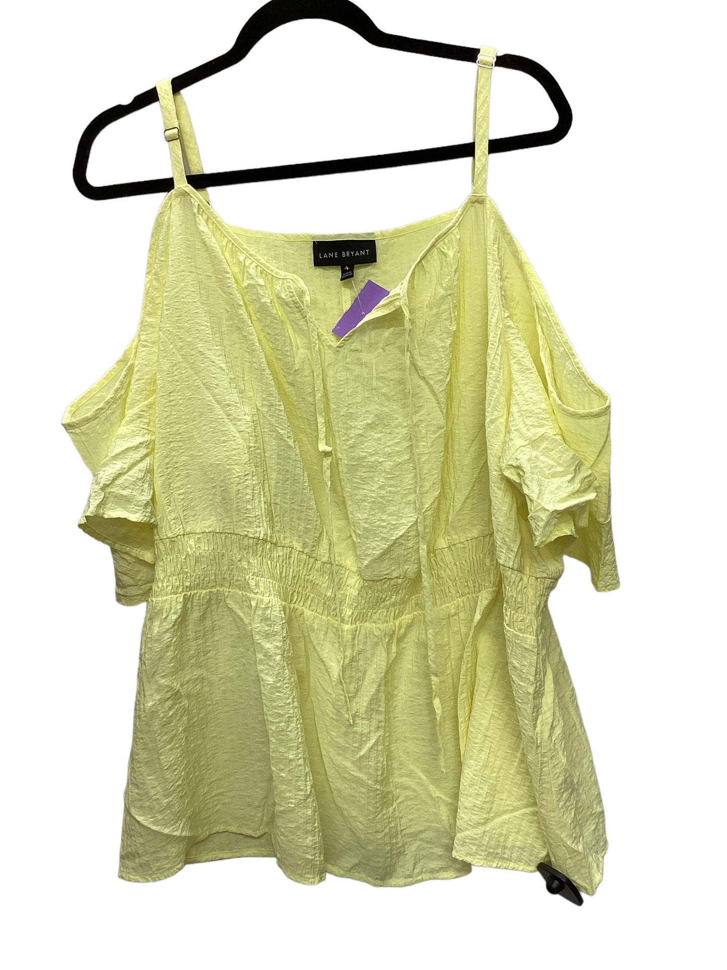 Yellow Top Short Sleeve Lane Bryant, Size 4x