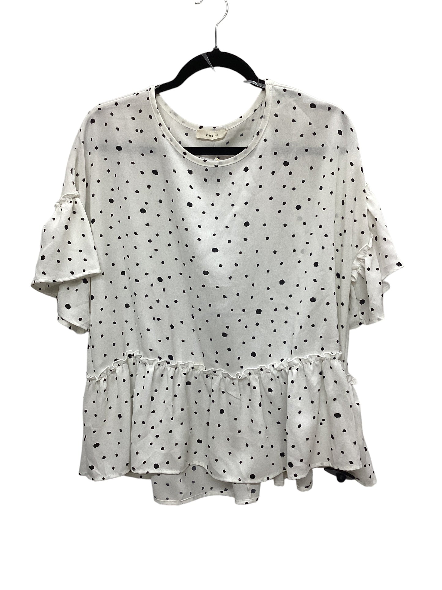 Black & White Top Short Sleeve Entro, Size S