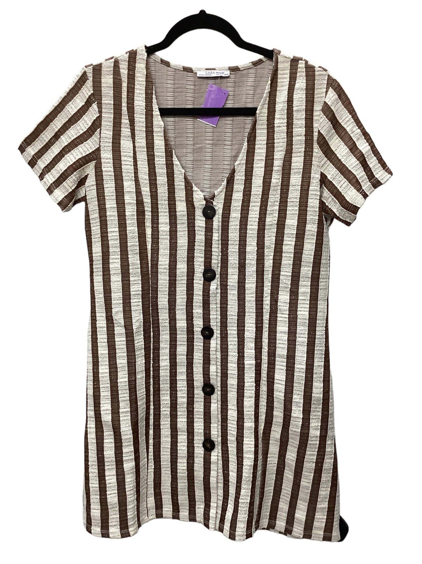 Striped Pattern Dress Casual Midi Zara, Size L