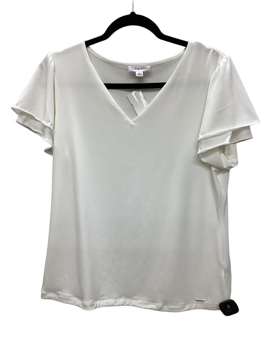 White Top Short Sleeve Calvin Klein, Size L