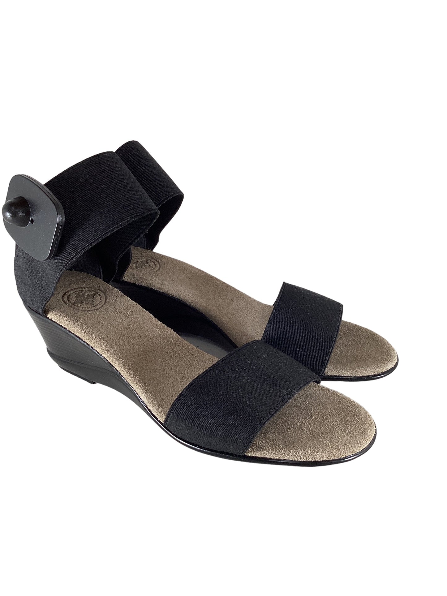 Black Sandals Heels Wedge Cme, Size 8