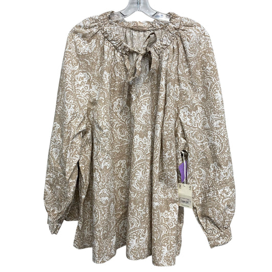 Top Ls By Ana In Tan & White, Size:3X