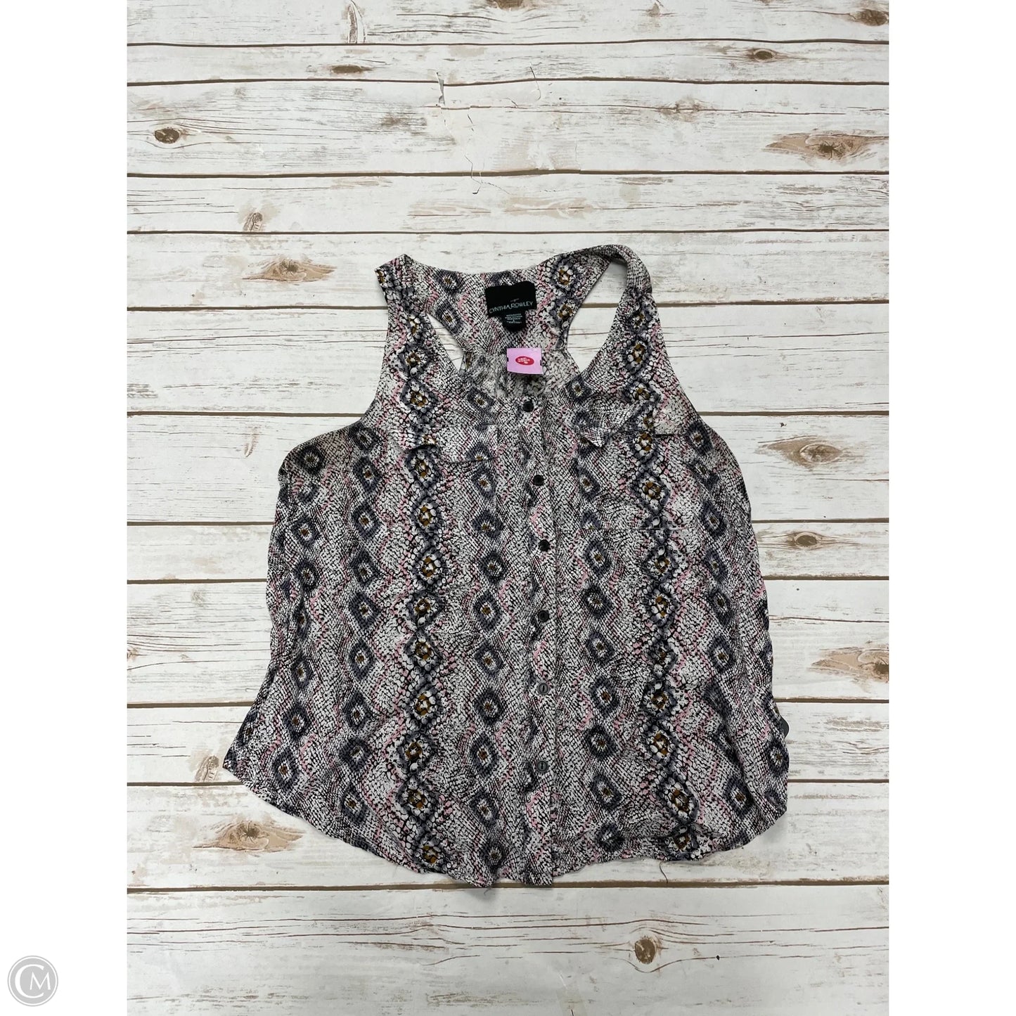 Top Sleeveless By Cynthia Rowley In Snakeskin Print, Size: L