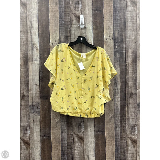 Top Short Sleeve By Japna In Yellow, Size: M