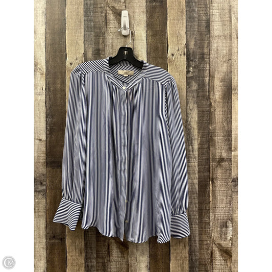 Top Long Sleeve By Loft In Striped Pattern, Size: L