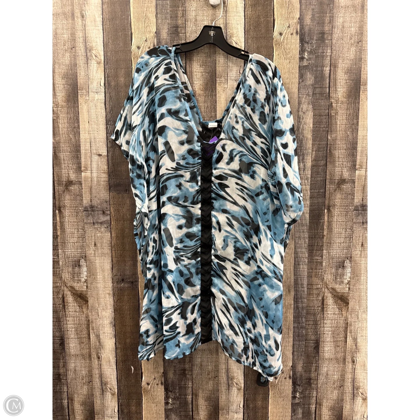 Swimwear Cover-up By Cmf In Black & Blue, Size: Osfm