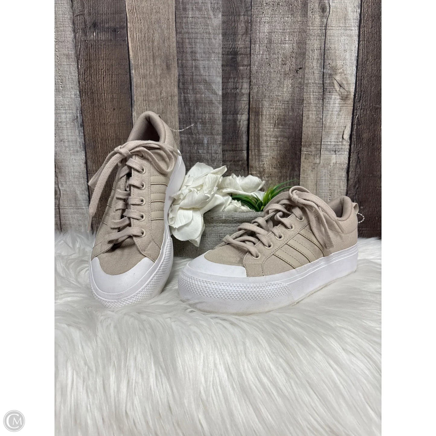 Shoes Sneakers By Adidas In Tan, Size: 7