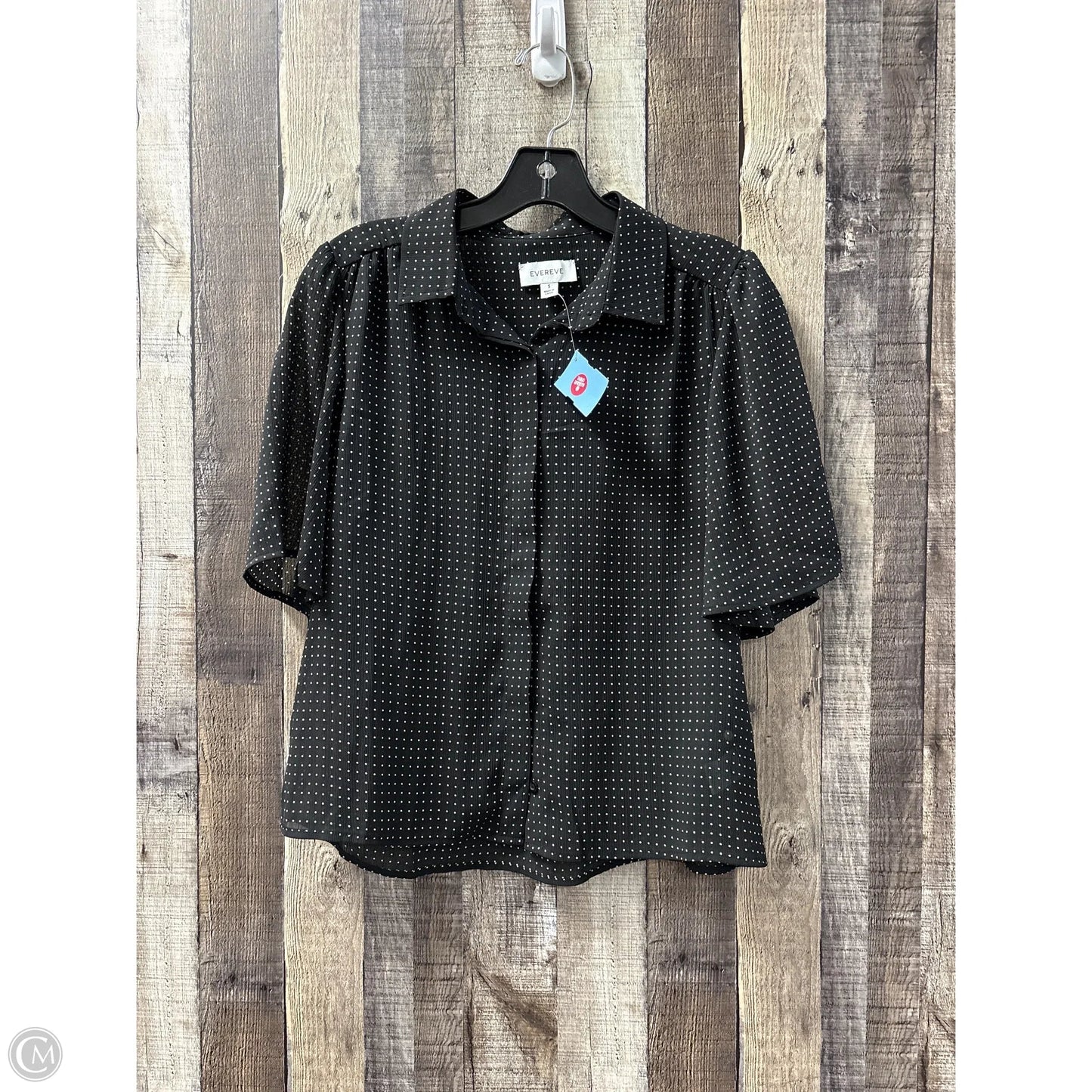 Blouse Short Sleeve By Evereve In Polkadot Pattern, Size: S