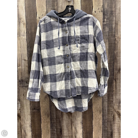 Top Long Sleeve By Time And Tru In Plaid Pattern, Size: M