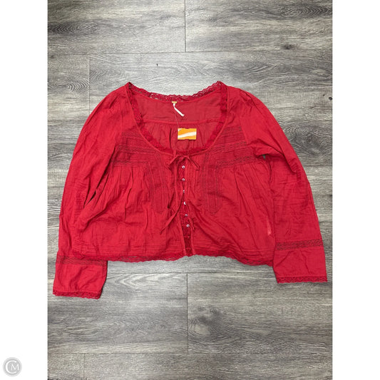 Top Long Sleeve By Free People In Red, Size: M