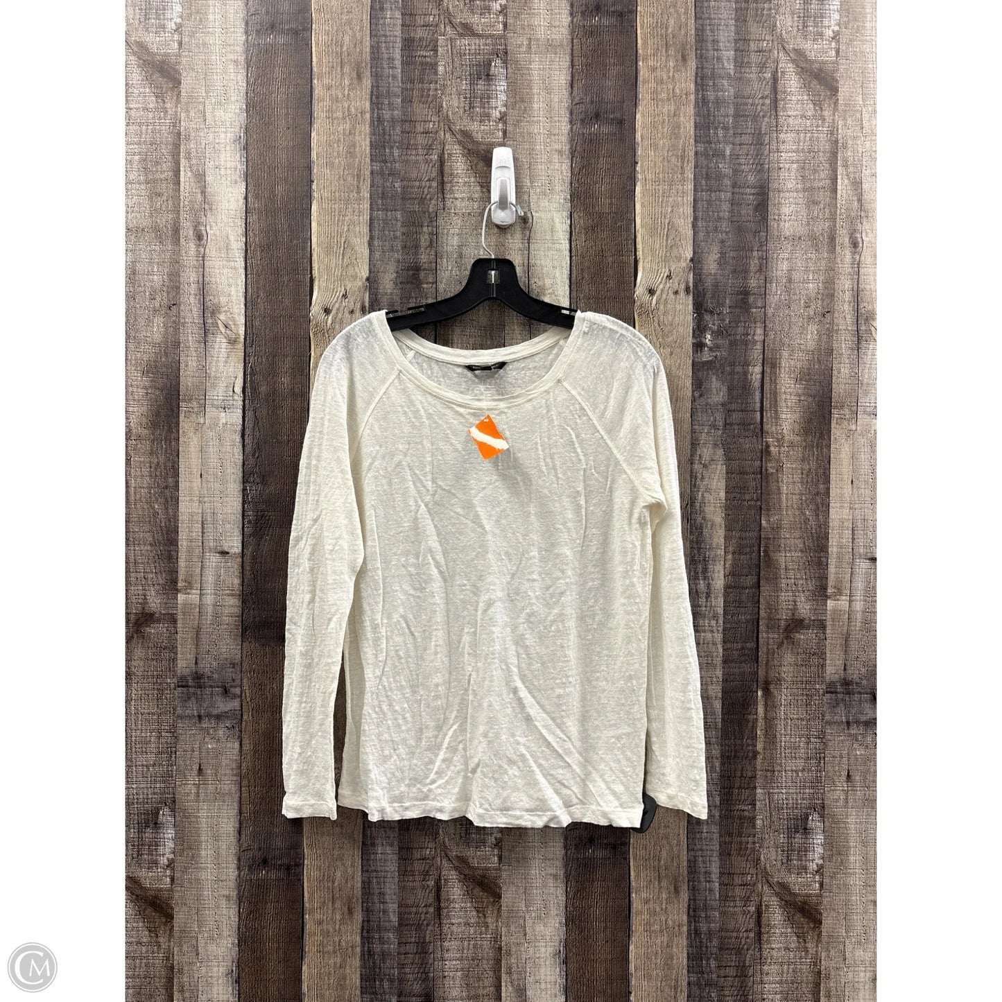Top Long Sleeve By Banana Republic In Cream, Size: M
