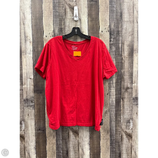 Top Short Sleeve By Time And Tru In Red, Size: 3x