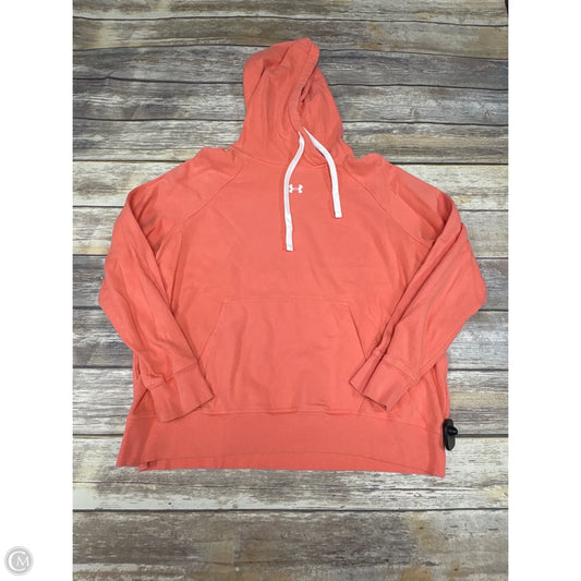 Sweatshirt Hoodie By Under Armour In Peach, Size: Xl