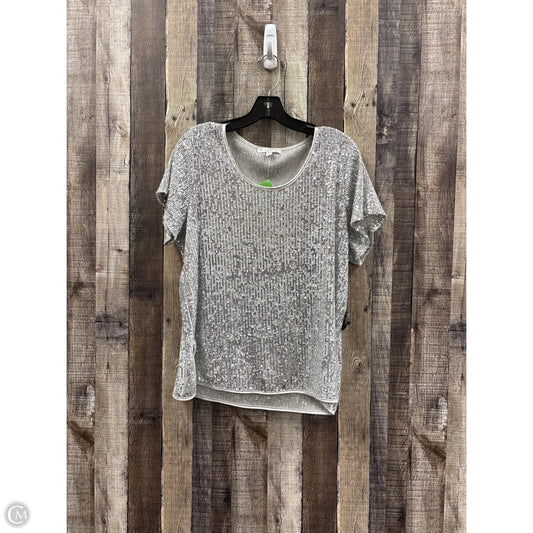 Top Short Sleeve By Design History In Silver, Size: L