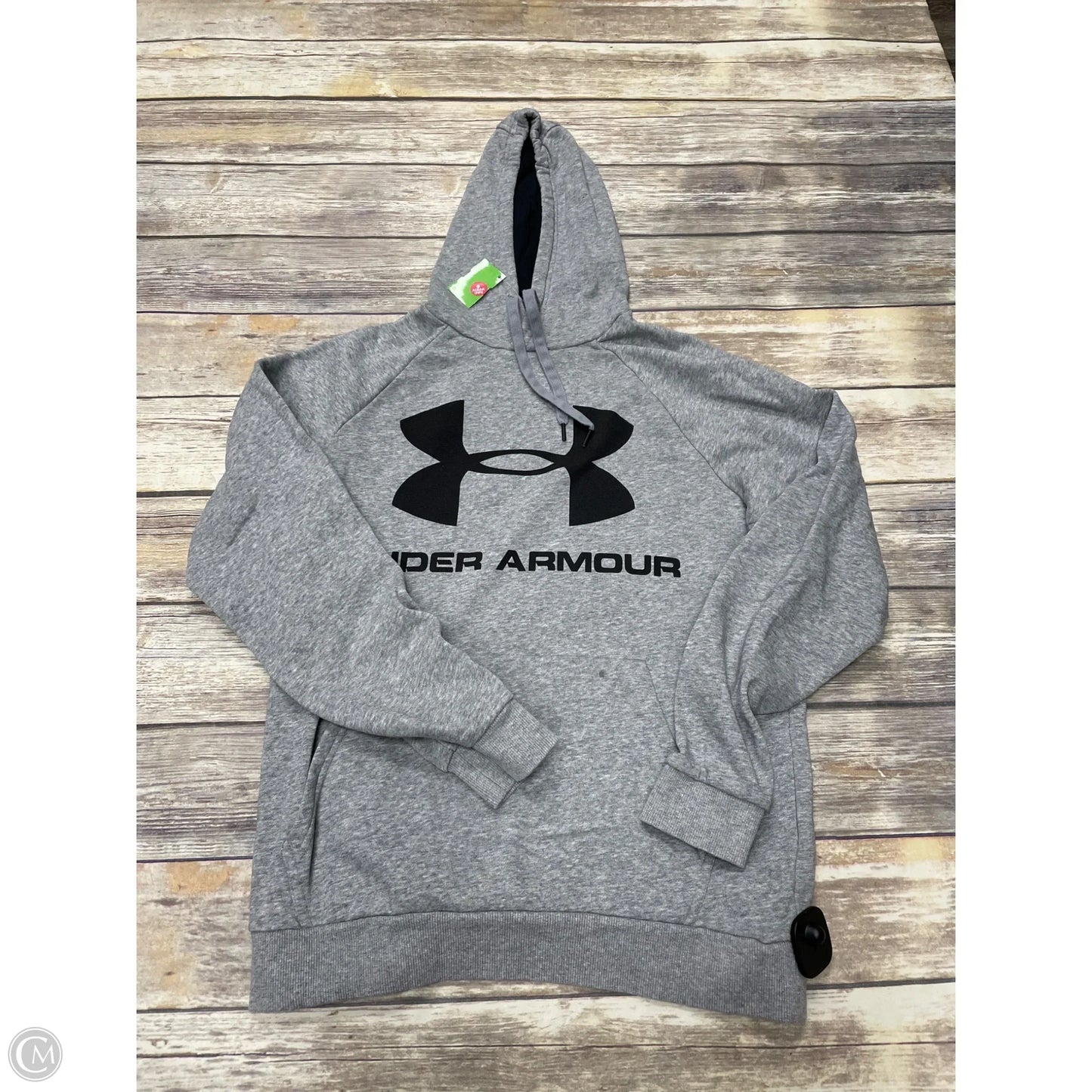 Sweatshirt Hoodie By Under Armour In Grey, Size: M