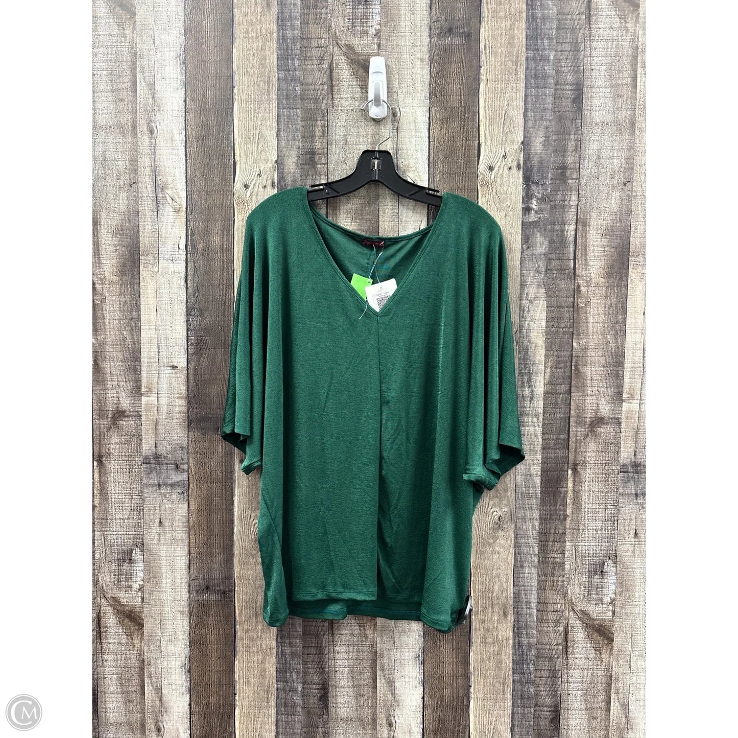 Top Short Sleeve By Cme In Green, Size: 3x