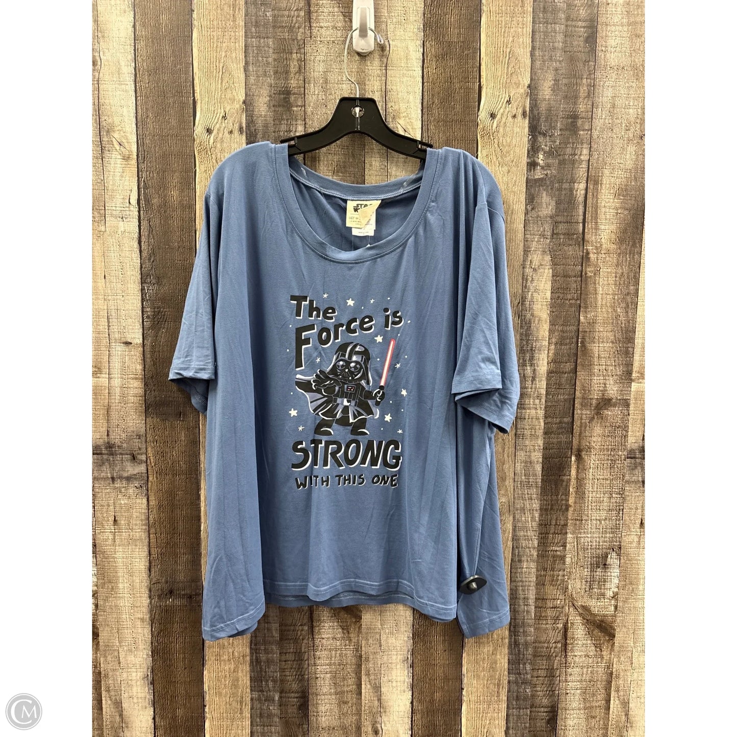Top Short Sleeve By Cme In Blue, Size: 3x