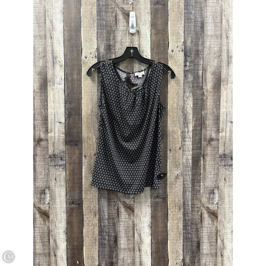 Top Sleeveless By Tahari In Black & White, Size: M