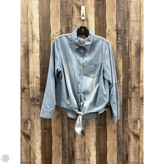 Top Long Sleeve By Roz And Ali In Blue, Size: M