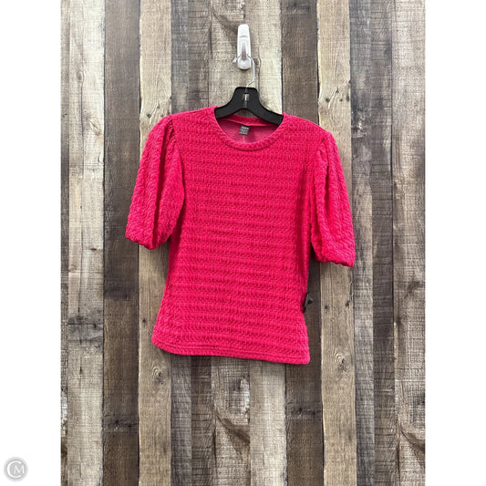 Top Short Sleeve By Shein In Pink, Size: S