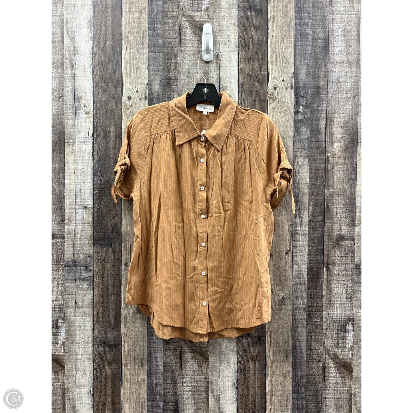Top Short Sleeve By Bohme In Tan, Size: S