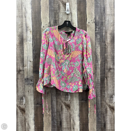Top Long Sleeve By Counterparts In Floral Print, Size: S