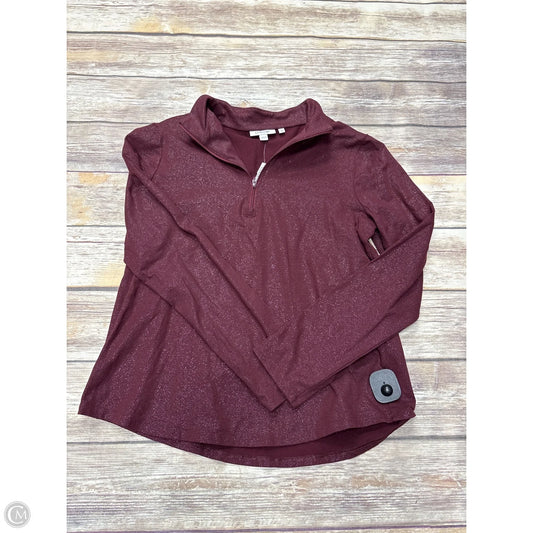 Athletic Top Long Sleeve Crewneck By Chicos In Maroon, Size: M
