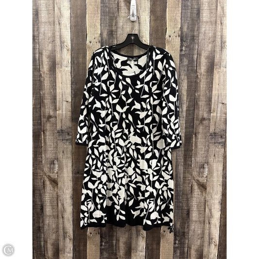 Dress Casual Midi By Nine West In Black & White, Size: Xl