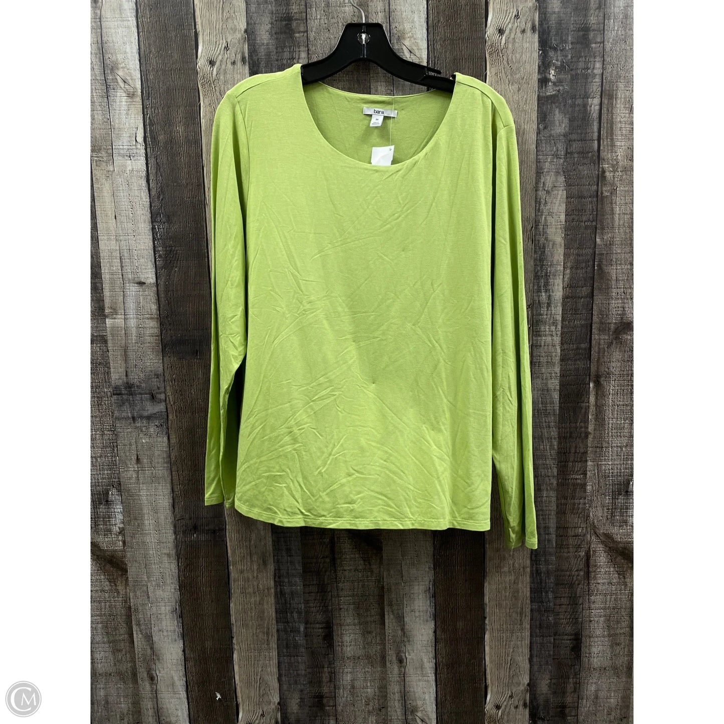 Top Long Sleeve By Bar Iii In Green, Size: 3x