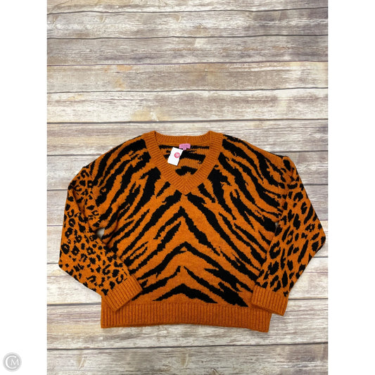 Sweater By Francesca's In Animal Print, Size: L