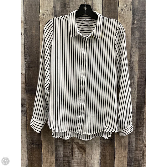 Top Long Sleeve By H&m In Striped Pattern, Size: M