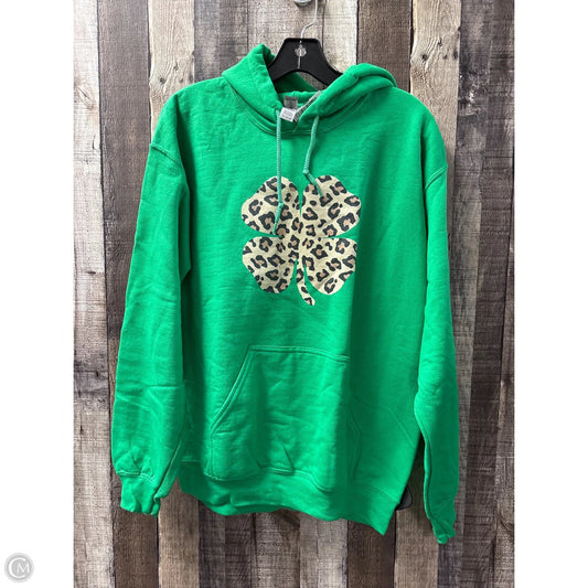 Sweatshirt Hoodie By Gildan In Green, Size: M