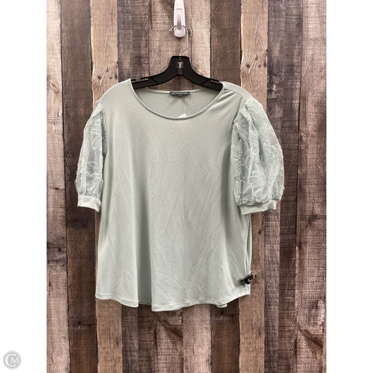 Top Short Sleeve By Adrianna Papell In Green, Size: L