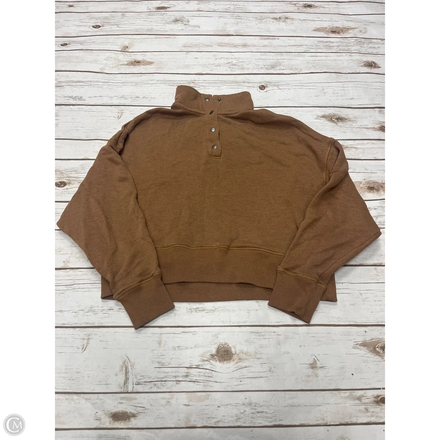 Top Long Sleeve By American Eagle In Brown, Size: S