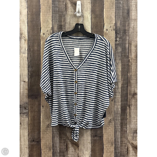 Top Short Sleeve By Ana In Striped Pattern, Size: Xl