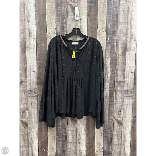 Top Long Sleeve By Altard State In Black & Gold, Size: Xl