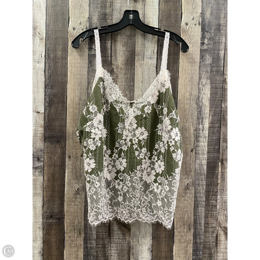 Top Sleeveless By Express In Green & Pink, Size: Xl